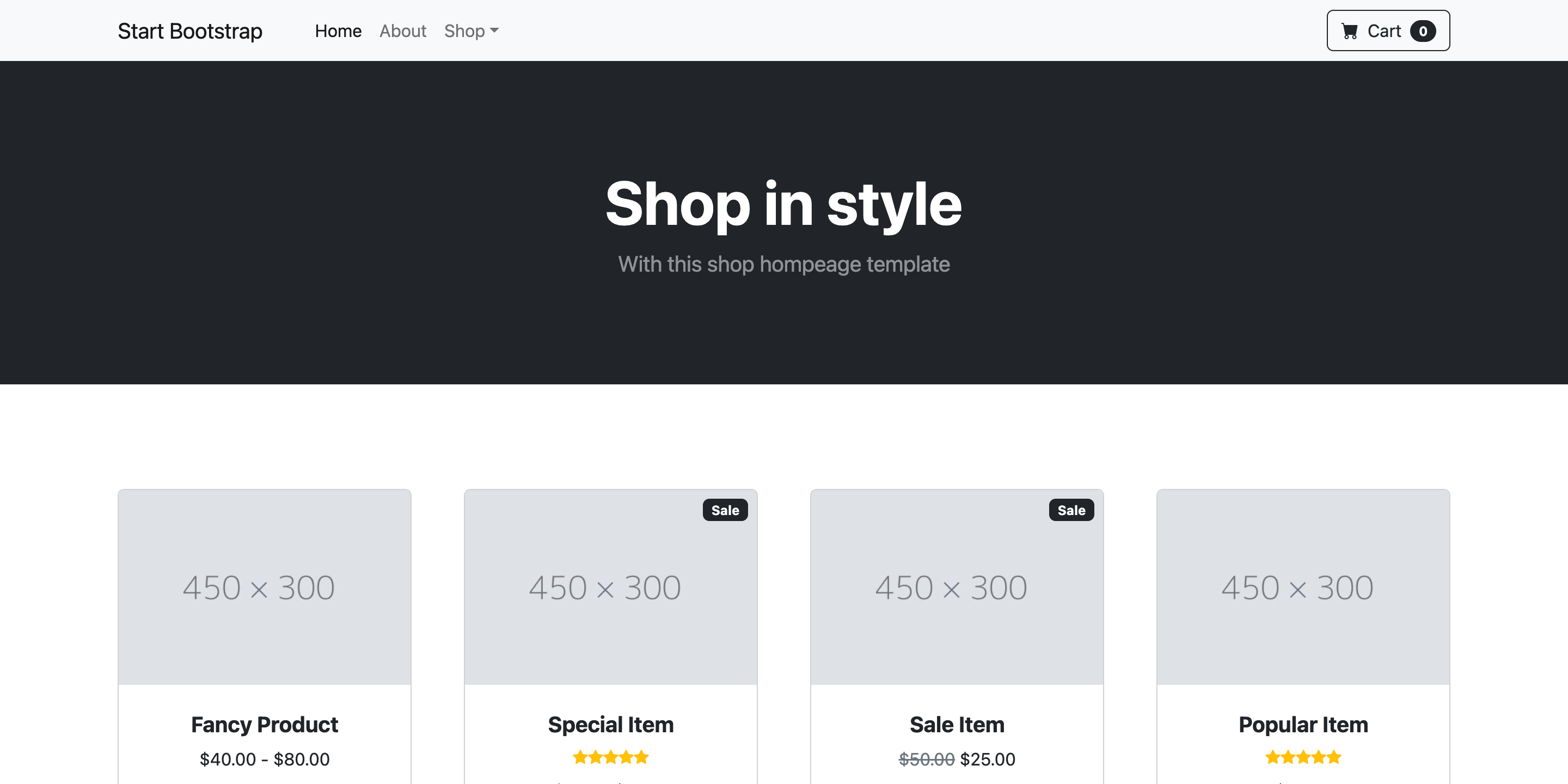 Shop Homepage preview