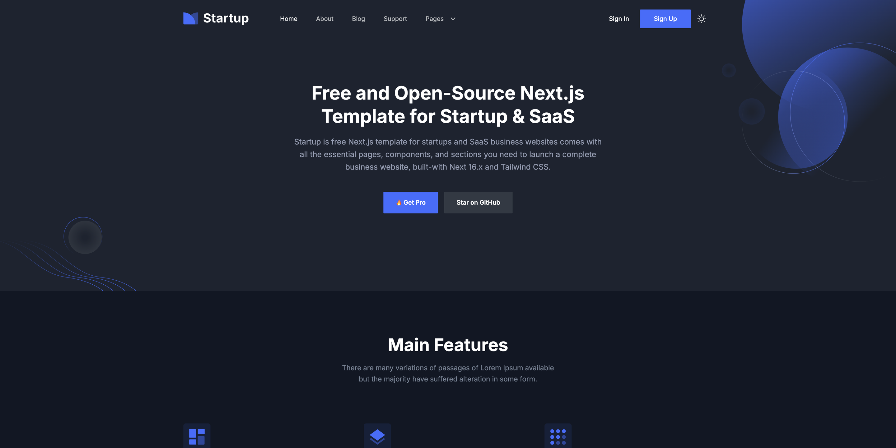 Startup Next.js Template preview